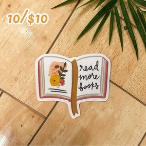 Read More Books Sticker – Open Book Floral Vinyl Decal Book Lover Motivation